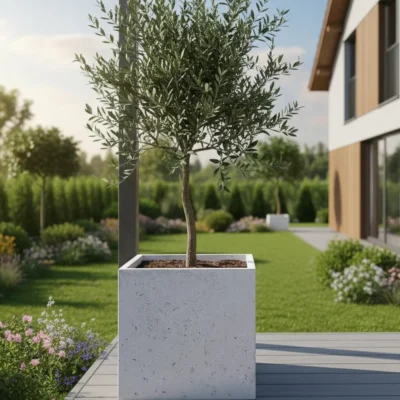 Donica Caldea biała 60x60x60 ogrodowa