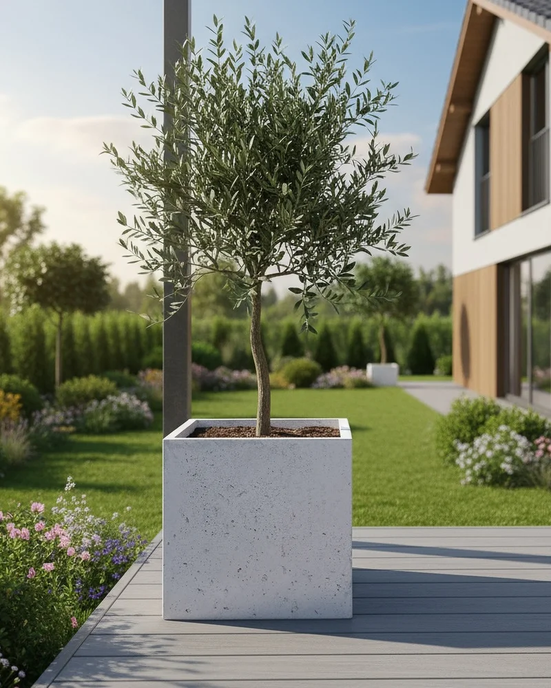 Donica Caldea biała 60x60x60 ogrodowa