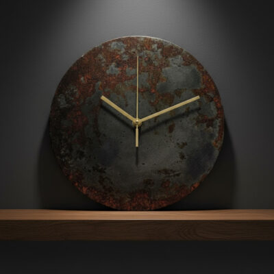 Zegar Betonowy czarny corten Cadenza 35 cm ścienny