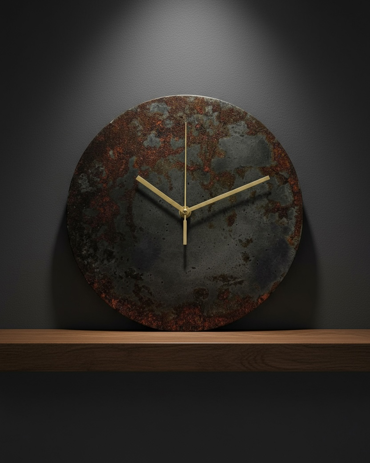 Zegar Betonowy czarny corten Cadenza 35 cm ścienny