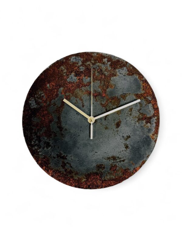 Zegar Betonowy czarny corten Cadenza 35 cm ścienny